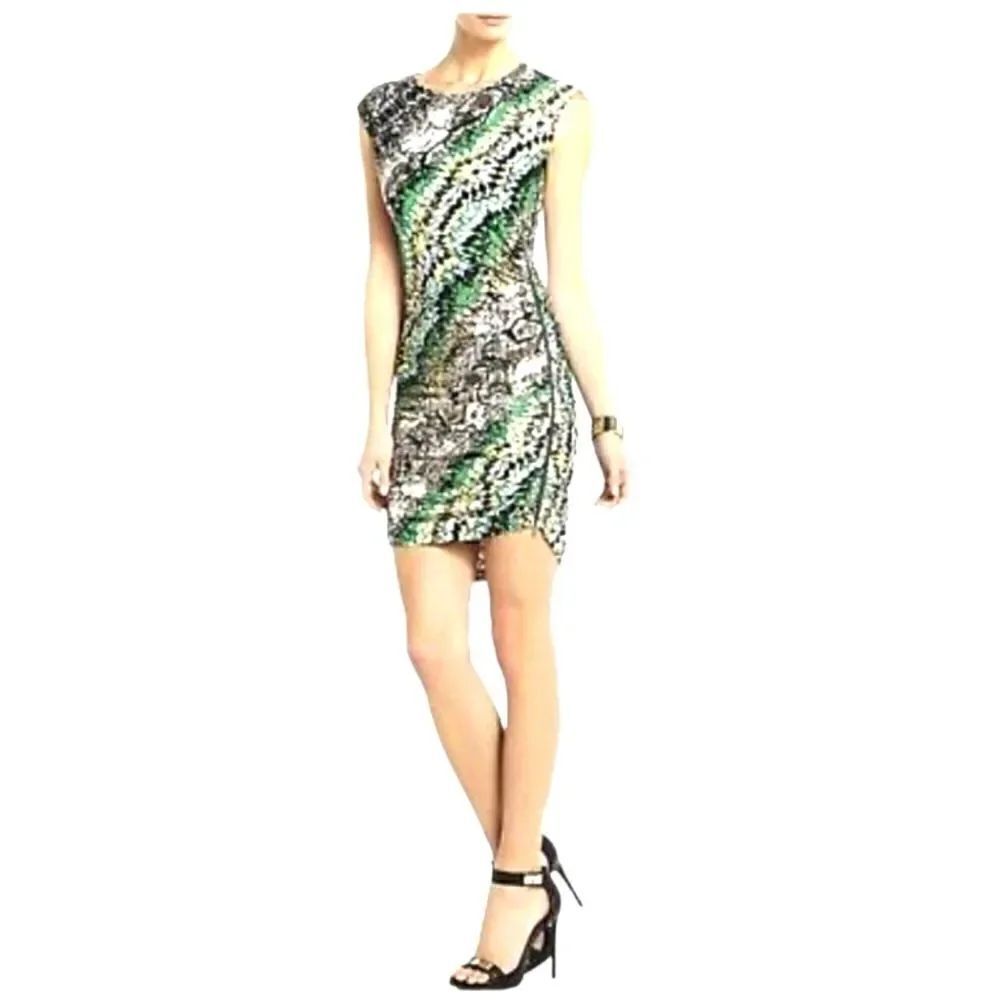 EC BCBG SNAKE PRINT SLEEVELESS DRESS SZ. S